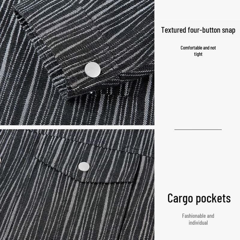 TRIES Men's Vertical Stripe Jacquard Jacket