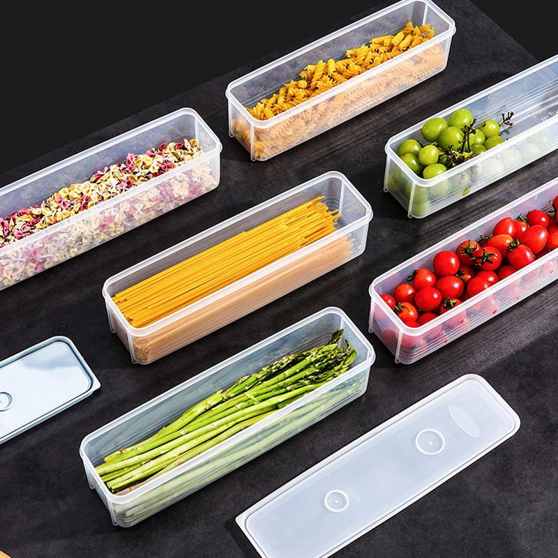 Sealed Noodles Crisper Plastic Noodles Spaghetti Box Kitchen Refrigerator Storage Box Food-Grade Noodle Storage Box