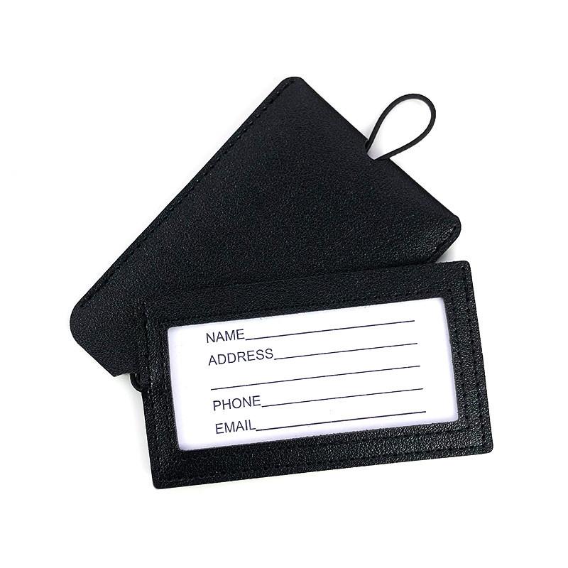 1PCS Fashion Pu Leather Luggage Tags Travel Accessories for Bags Portable Luggage Tag Simple Style for Girls Boys Card Cover