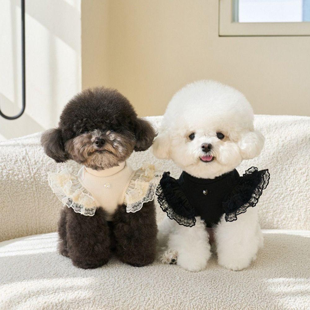 Comfortable Lace Pet Summer Vest Soft Flying Sleeve Cat Base Skirt Breathable Dog Clothes Puppy