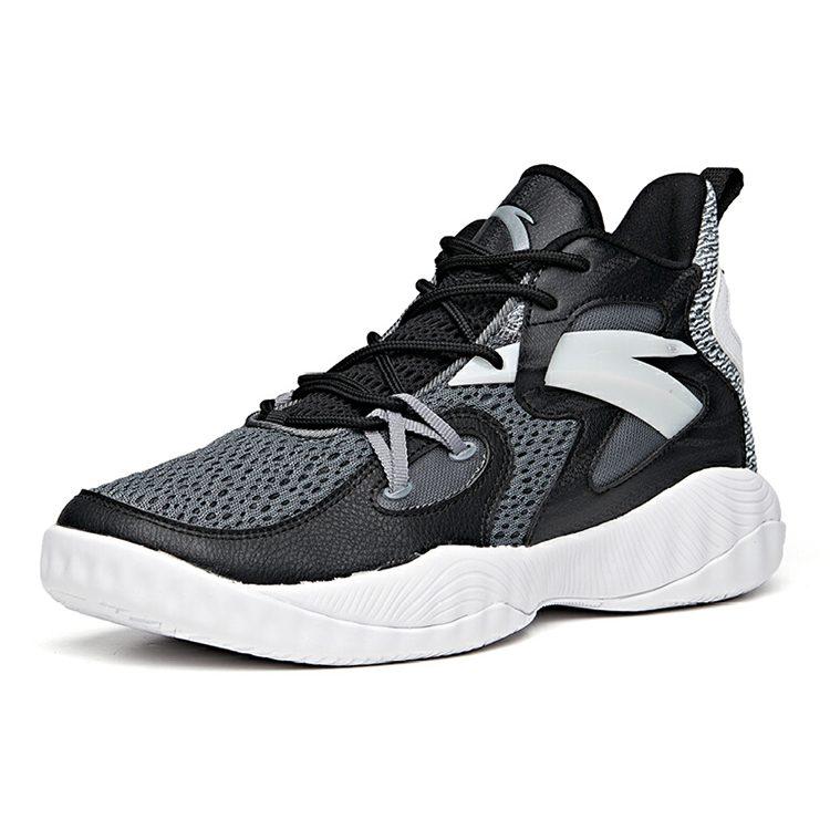 Anta Wind Tunnel 1 Supporto Mid top Scarpe da Basket Performance Uomo Nero Grigio 112021617S-2