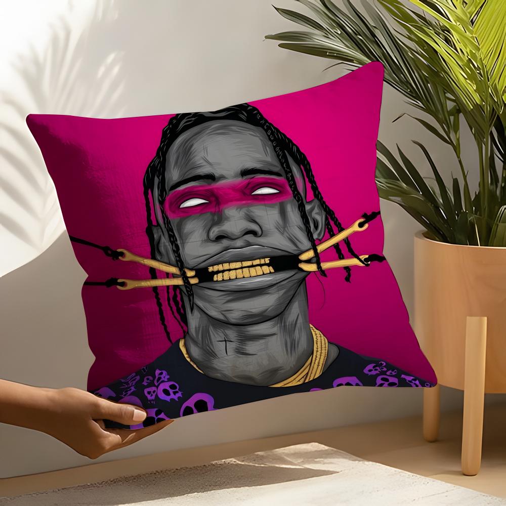 Legendary Rapper T-Travis Scott Pillow Case Linen Cushion Covers For Decorative Sofa Home Pillows Case Car Chair Pillows Cases