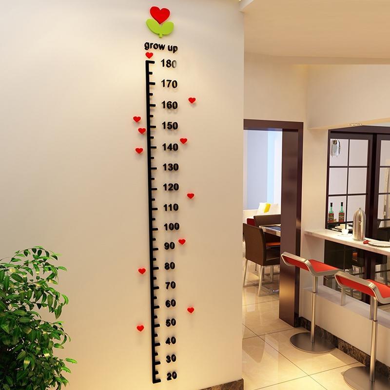 SEE KEAN Children s 3D Acrylic Height Chart Wall Sticker