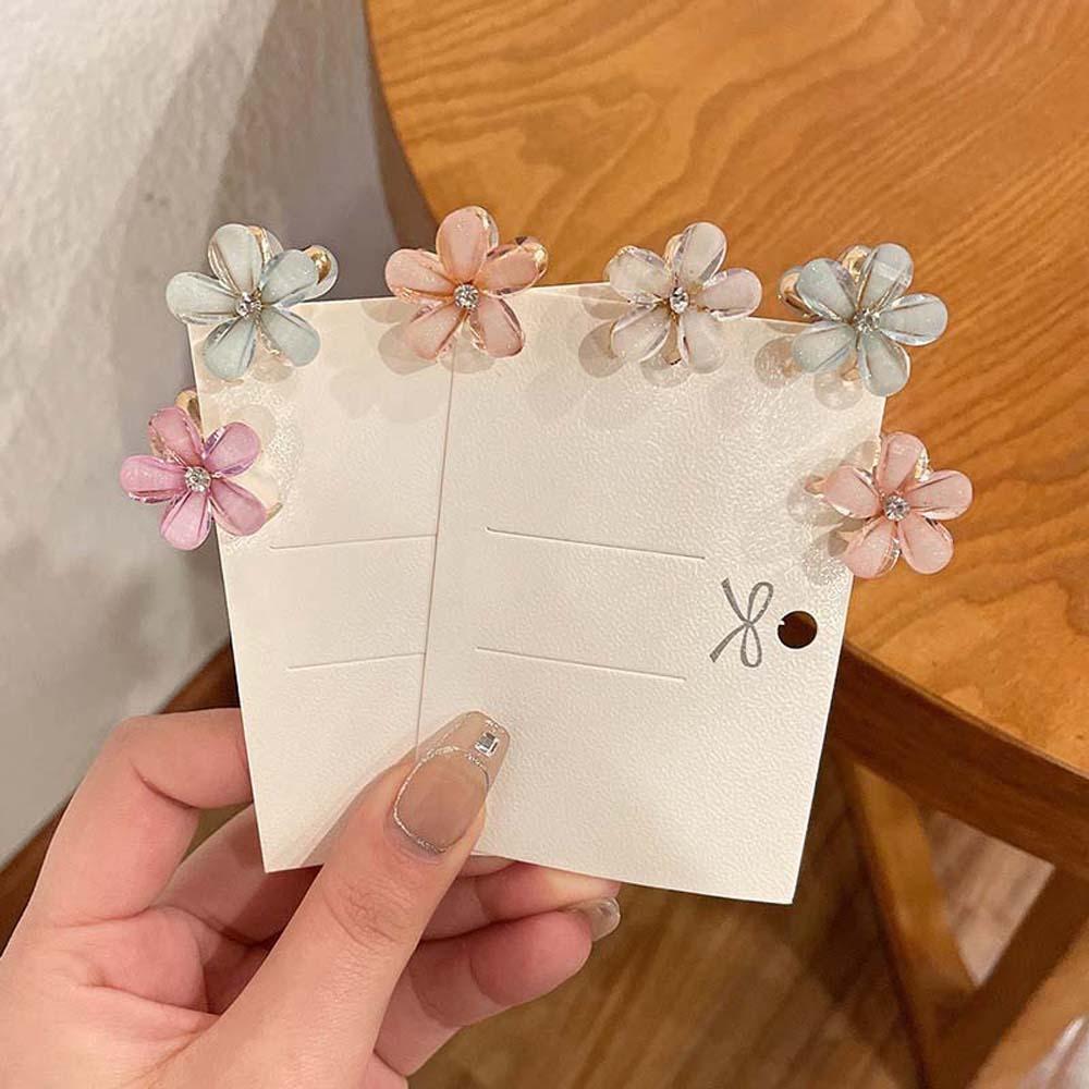 10pcs Korean Style Mini Hair Claw Sweet Women Side Clip Simple Pearls Flower Hairpin  Party