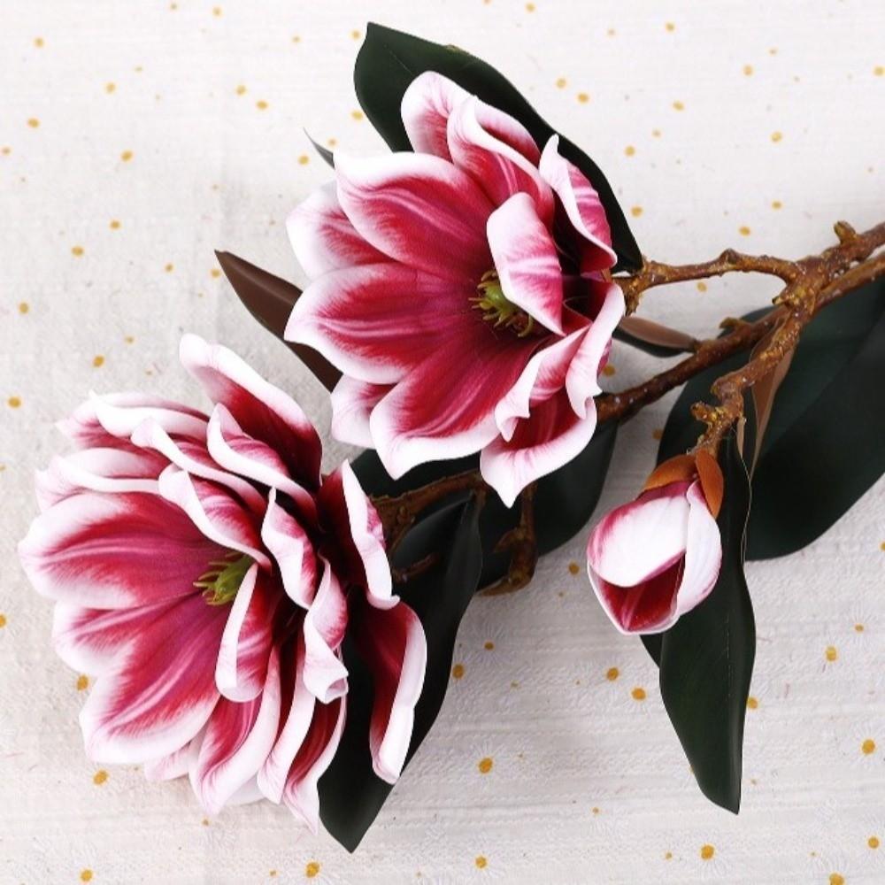 Large Artificial Magnolia Flower Real Touch Realistic Faux Magnolia Branch Handmade EVA Simulation Big Magnolia Garden Decor