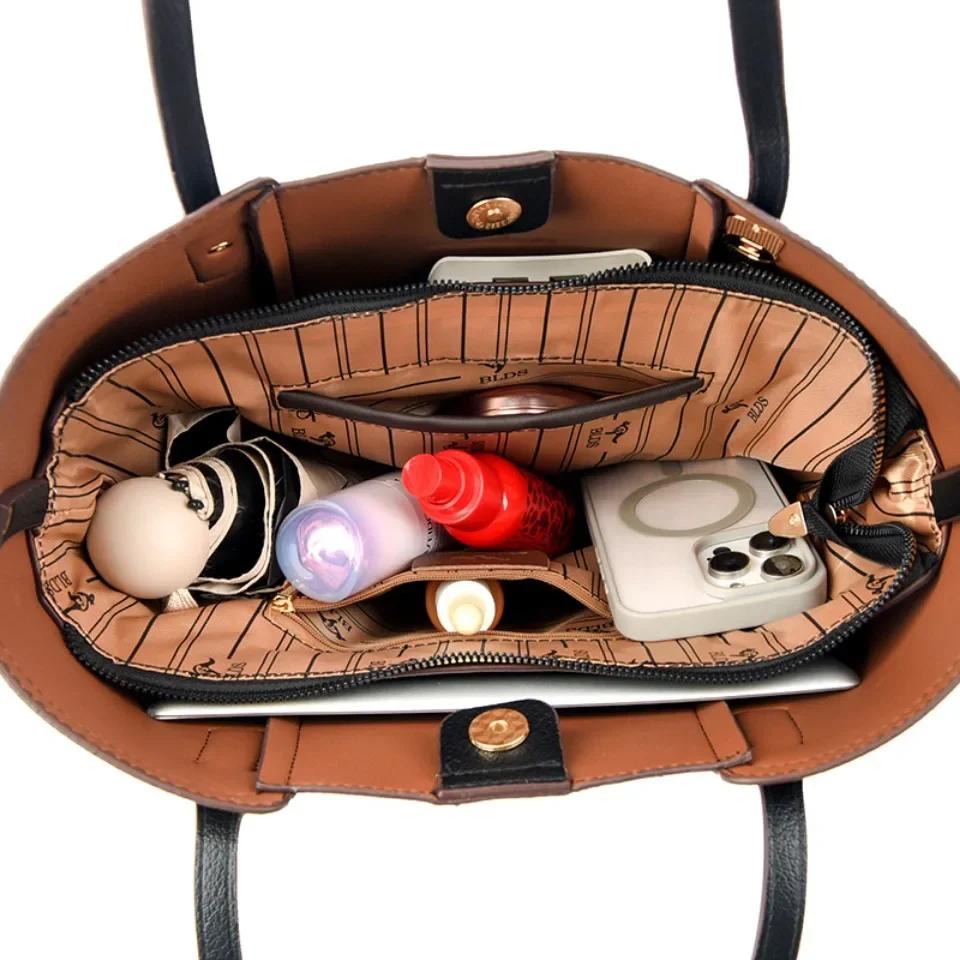 Casual Large Capacity Shoulder Crossbody Bag Fashion Shopper Totes High Quality Vintage Design Leather Bucket Bags