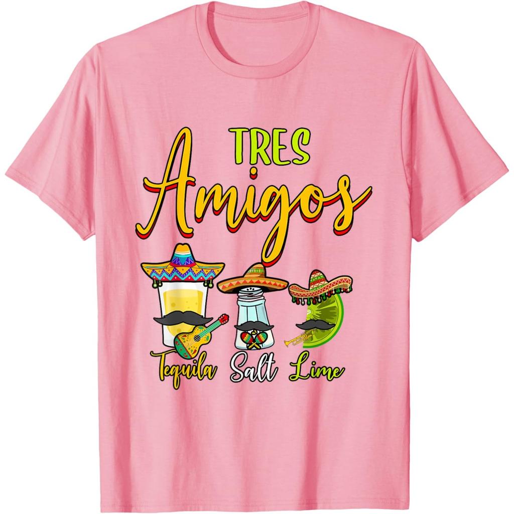 Tequila Salz Limette Tres Amigos Cinco De Mayo Grafik T-Shirt Lässiges Baumwoll-T-Shirt
