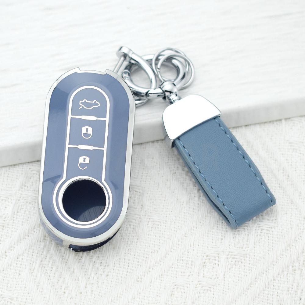 Auto Shell Case Fob for Fiat 500 Panda Punto Bravo Doblo Peugeot Boxer Citroen Relay Fiat Ducato Lancia Musa TPU Car Key Cover