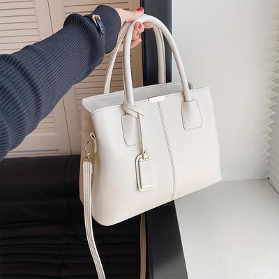 Jednobarevná kabelka pro ženy, velkokapacitní crossbody kabelka, módní kabelka s horní rukojetí