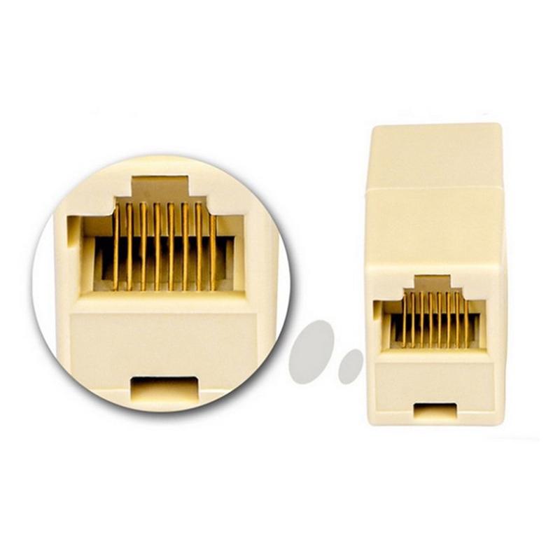 10Pcs Rj45 Female To Female Network Ethernet Lan Cable Joiner Connector