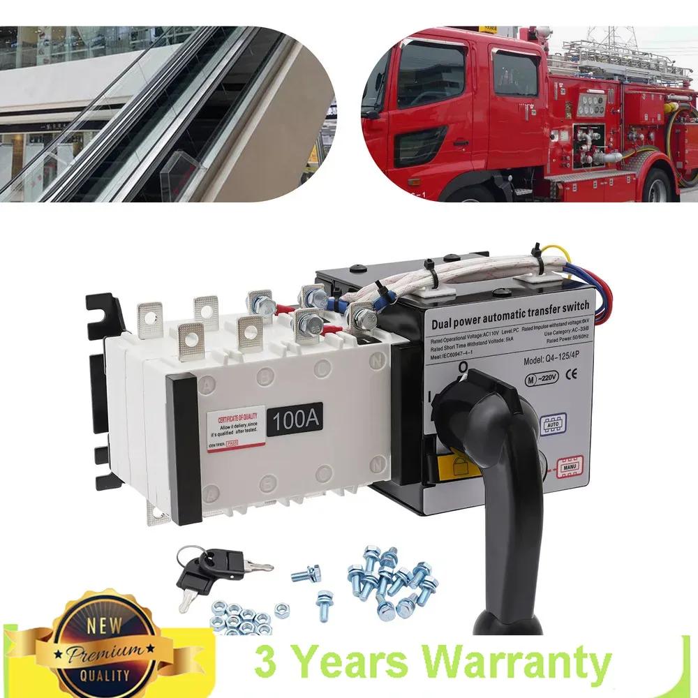 Bymaocar 110/230V 500V Dual Power Automatic Transfer Switch 100A Generator Changeover Switch For Commercial Or Industrial Use