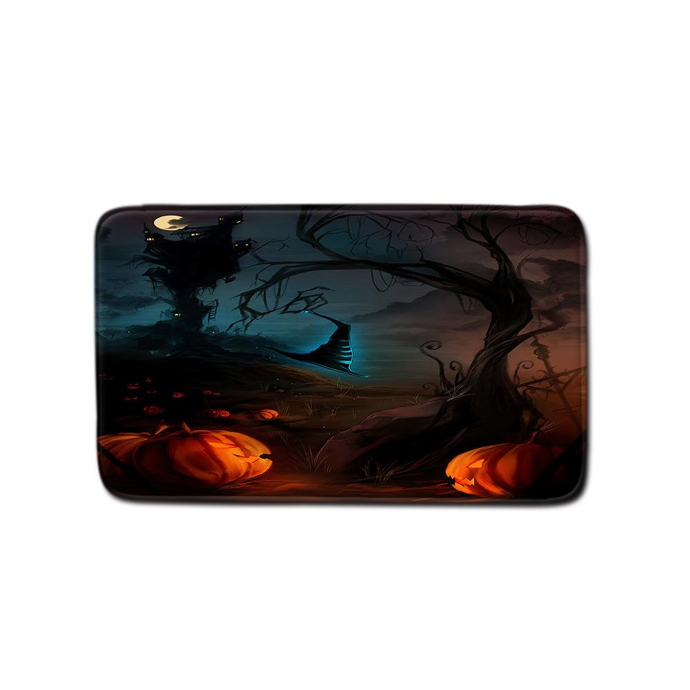 Halloween Bathroom Four-Piece Combination Set Bedroom Non-Slip Carpet Floor Mat Door Mat
