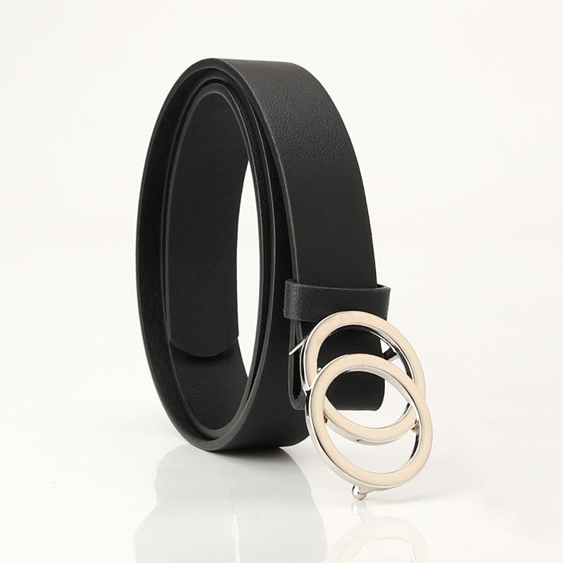 

Fashionable Womens Designer Belt With Metal Pin Closure For Business And Daily Use чёрный