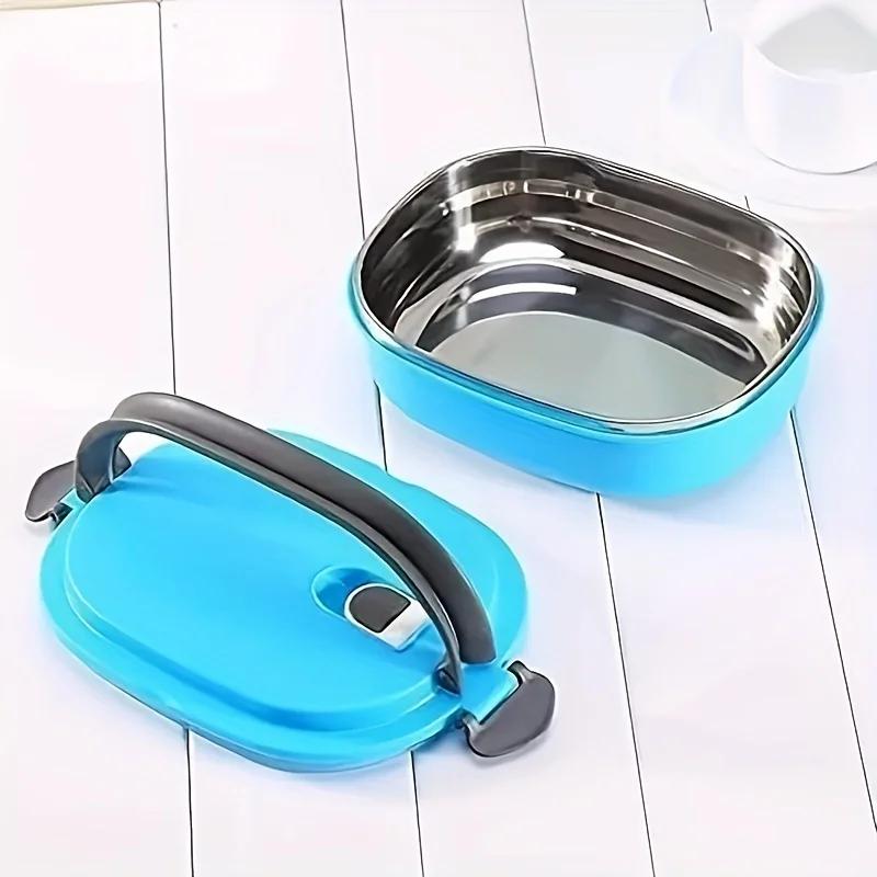 1pc Rectangular Lunch Box, Bento Box, Student Office Worker Insulated Lunch Box, Portable Lunch Box, Single-layer Lunch Box