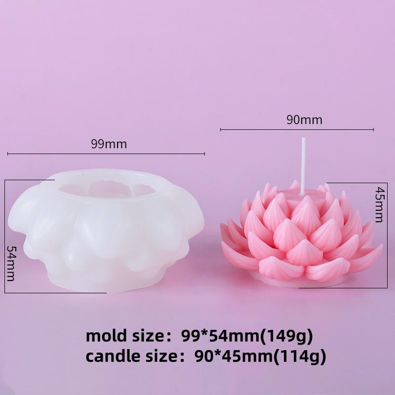 DIY Lotus Aromatherapy Candle Silicone Molds Manual Simulation Flower Gypsum Soap Resin Mold Chocolate Candy Cake Baking Tool
