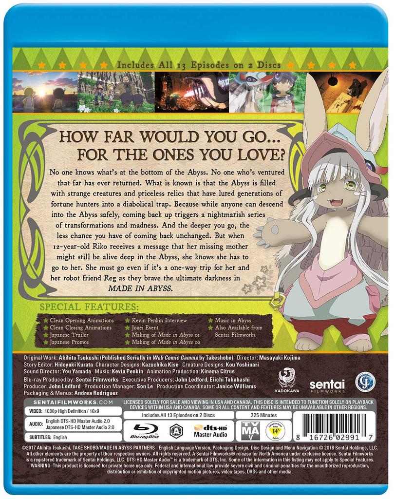 Made In Abyss In Abyss All 13 Blu-Ray (Made Episodes)