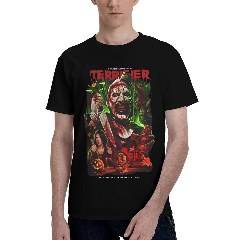 Men Women's T-Shirt Terrifier Art  Cool Cotton Tee Shirt Short Sleeve Horror Movie T Shirts Round Collar Clothes Printed
