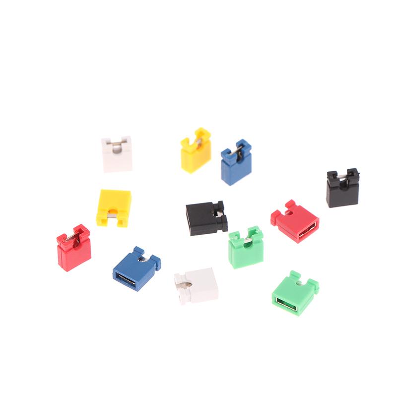 100Pcs Pitch Jumper Shorted Cap & Headers & Wire Housings 2.54Mm Shunt Shorting Block Pin Connector Cap
