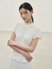 NOUVE Pleated Mock Neck T-Shirt - White