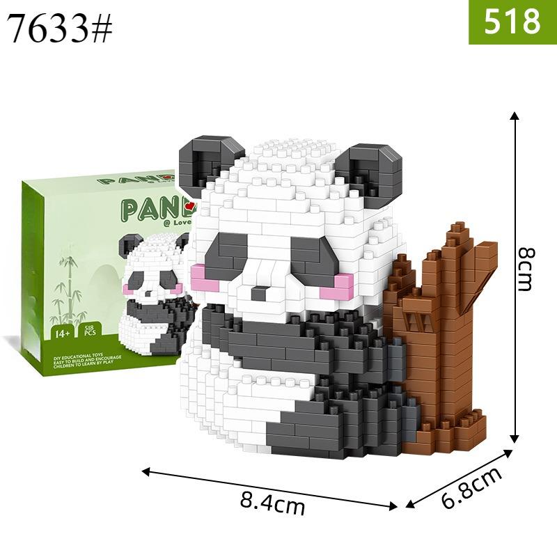 Cute Animal Panda Series Building Block Figure Cute Micro Model DIY Diamond Bricks Birthday Toys for Children Boys Girls Gifts