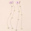 1Pair of Girls Retro Antique Gauze Butterfly Long Chain Grab Clip Hairpin Leisure Daily Travel Hairpin Headdress