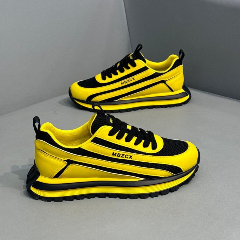 Modische Campus-Laufschuhe mit Farbblockdesign und Bemalung, Schuhe mit erhöhter Sohle, Fliegenstrick-Mesh-Sportschuhe, Herren-Laufschuhe