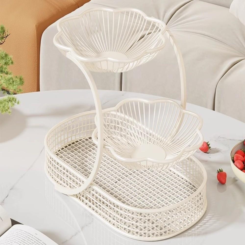 Hollow-Out Tiered Fruit Basket Metal Fruit Basket Snack Display Rack  Living Room Display