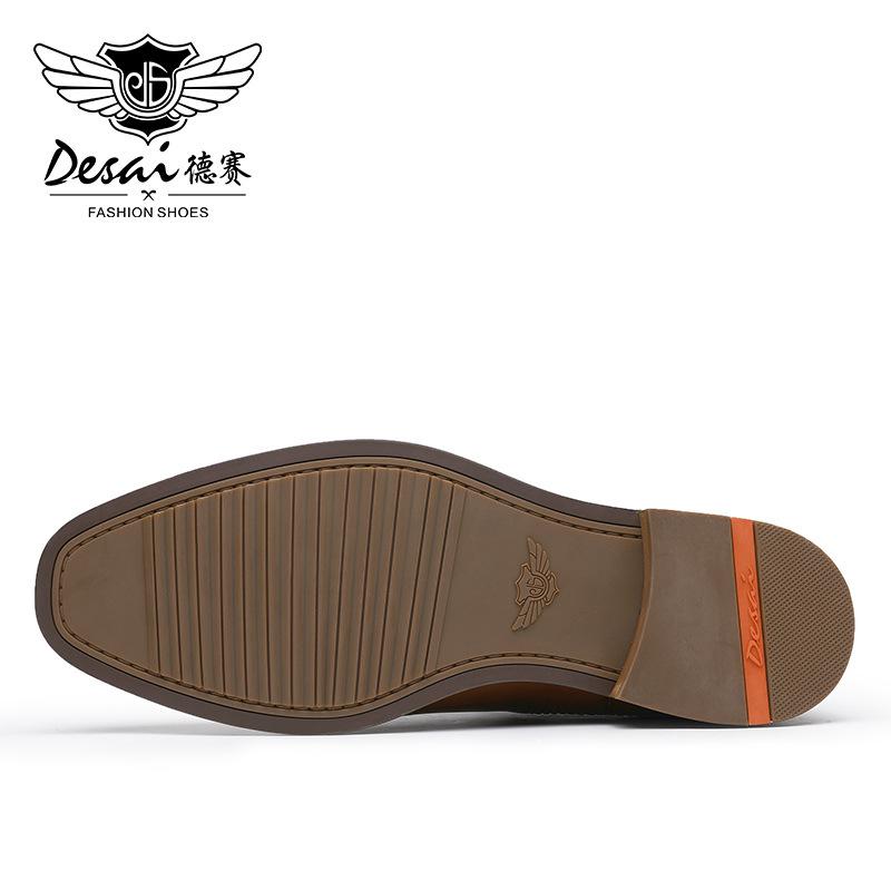 Herren Lederstiefel Top Rindsleder Chelsea Boots One Pedal Herrenstiefel Kleiner quadratischer Kopf Große Stiefel Herren