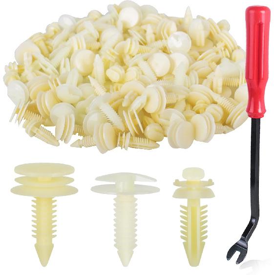 Xislet 120Pcs 15545202 Front Door Trim Panel Retainers Clips With 10153057/363137 Door Panel Fastener Rivet Included Tool Compatible With GM