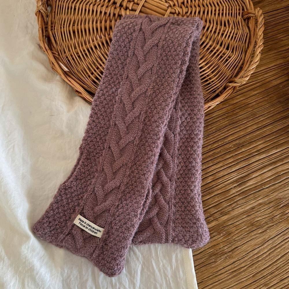 Trendy Children Knitted Scarf Elastic Winter Cross Muffler  for 2-8 Years Old