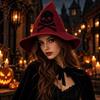 Vintage Witch Hat Halloween Wool Knit Hat Fashion Coseplay Accessories  for Women