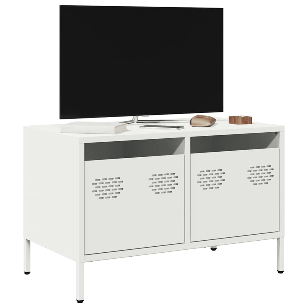 Vidaxl Szafka Rtv, Biała, 68X39X43,5 Cm, Stal Walcowana Na Zimno