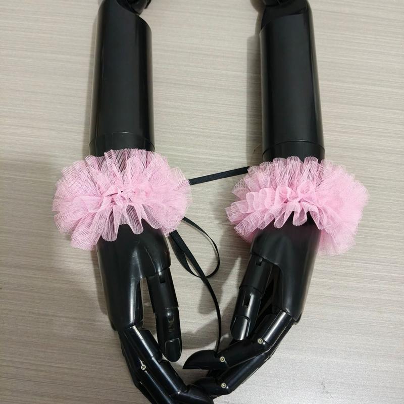 Идеальное Сочетание Романтичная Принцесса Девочки Розовый Тюль Оборки Ложный Воротник Модель Многослойный Воротник Ральф Ложный Съемный Воротник Вечеринка Фотосъемка