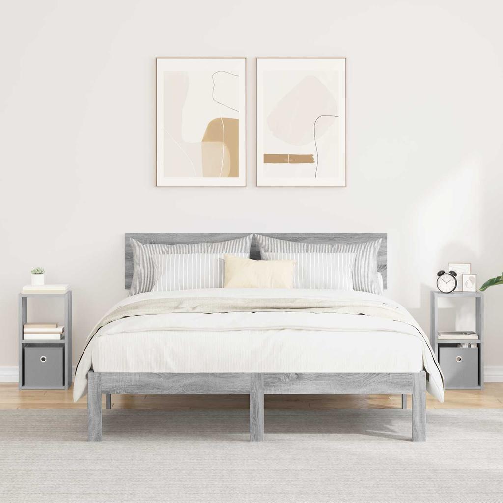 Nightstand Set of 2 Grey Sonoma 25.5 x 22 x 49.5 cm