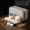 Travel Kung Fu Tea Set Tea Tray Complete Set Dehua White Porcelain Suet Jade Cover Bowl Set Light Luxury Business Companion
