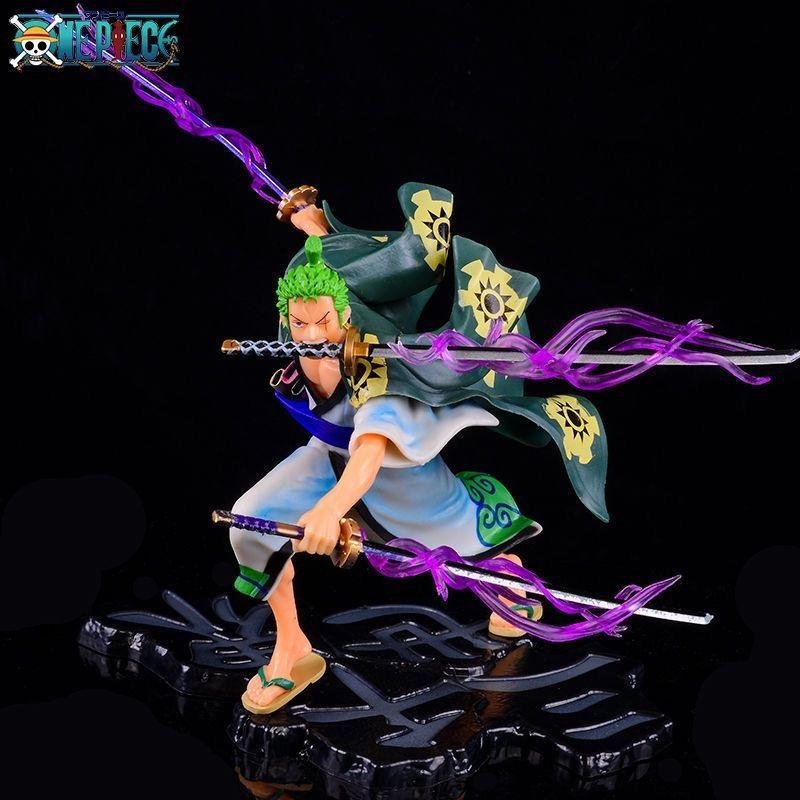 One Piece Kimono Solon Three Blade Battle Edition Model Toy Anime PVC Action Series Doll Model Gift for Children