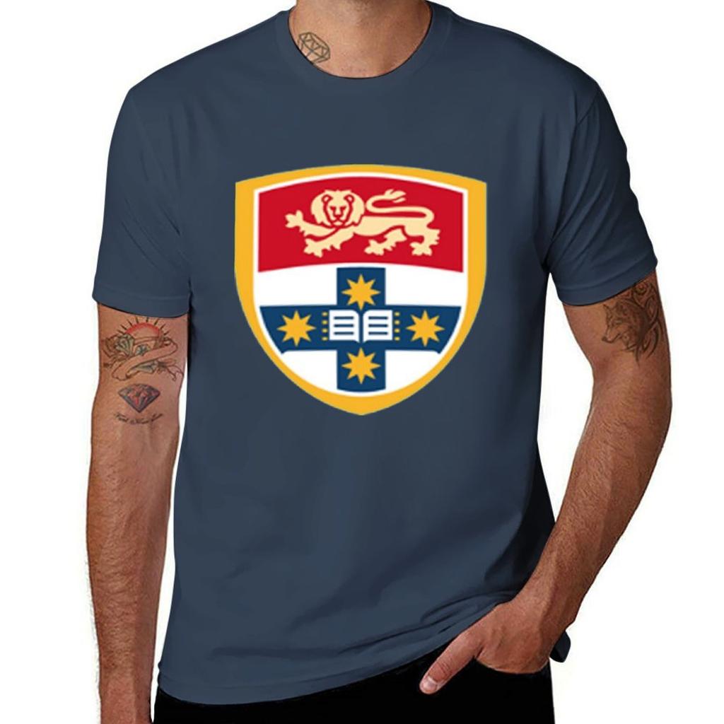 University Of Sydney Logo Tshirt Basic Crew Neck Short Sleeve Top