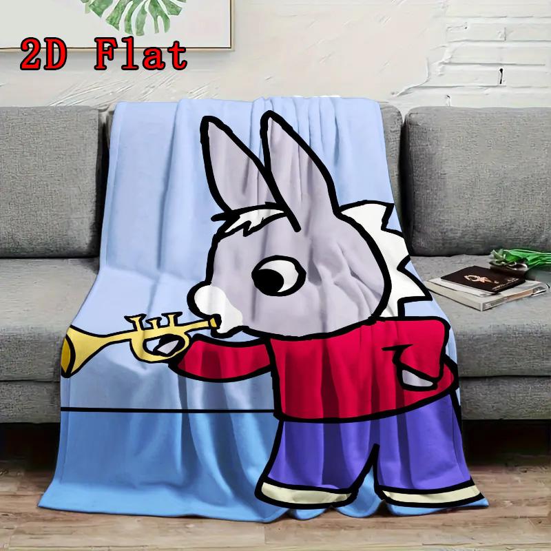 Colorful Trotro Cartoon 2D Flat Pattern Flannel Blanket High Quality All Seasons Warmth and Comfort Perfect for Christmas Gifts.PMT0914257