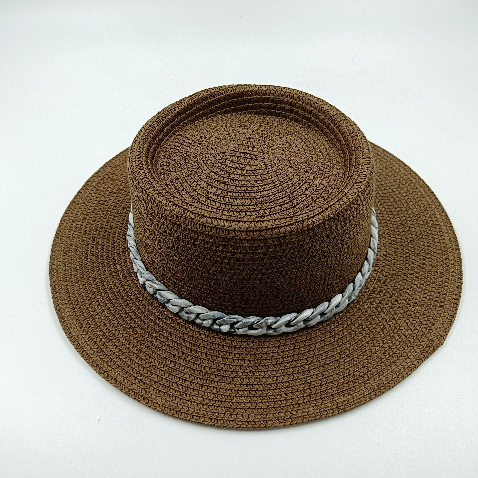 

Sun hat new color acrylic accessories sun hat outdoor straw hat sunscreen Beach Hat concave convex top for men and women 56-58cm