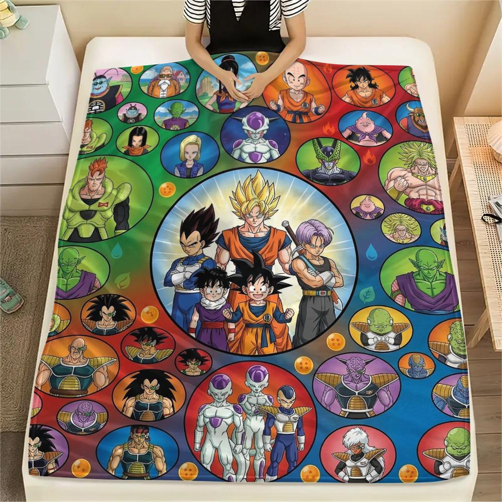 1PC Dragon Ball Patterned Flannel Blanket Suitable For All Seasons For Home Decor Warmth And Comfort Gifts Holiday Present