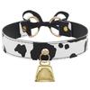 Sexy Leather Cow Print Bell Pendant Collar Choker Necklace For Women Punk Gothic Sweet Bow Necklaces Cosplay Party Jewelry Gifts
