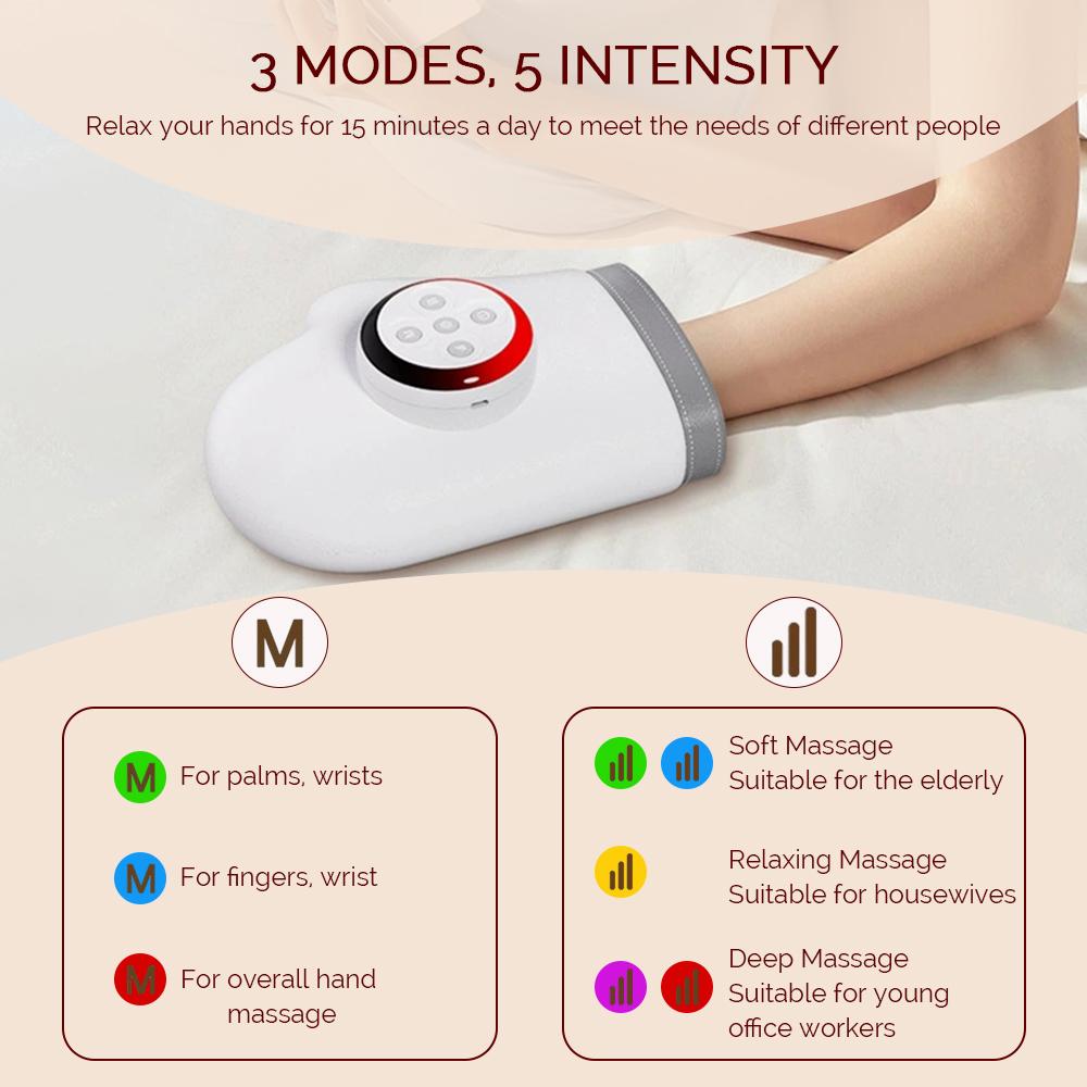 Electric Hand Massager Wireless Airbag Finger Massager Warm Compress Kneading Hand Massage Machine Relax Hands Masajeador