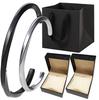 Pair Bracelets and Bangles for for Men and Bracelets and Bangles Black and Small Toujours. Couples, Titanium, Women, (large Silver)