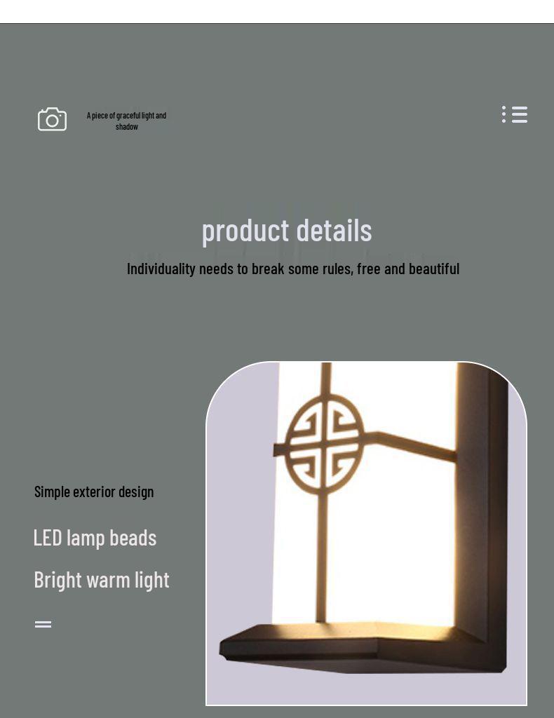 Waterproof LED Outdoor Wall Light for Staircase, Terrace, Corridor, Garden, Villa, or Aisle.