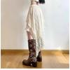 Koronkowa asymetryczna spódnica Fairycore Holiday Kobiety Y2K Ubrania Wysoki stan Moda Spódnice midi Uroczy patchwork Estetyka vintage Pani
