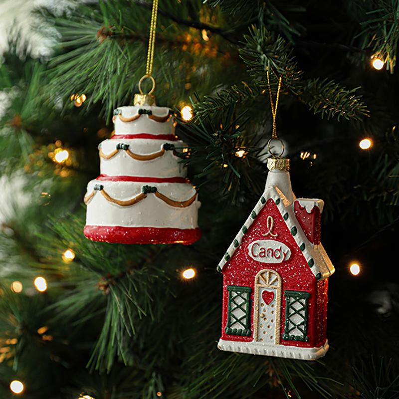 Christmas Tree Shaped Ball Christmas Tree Decorative Pendant Christmas Gift Bag Car House Snowman Garland New Year Ornament