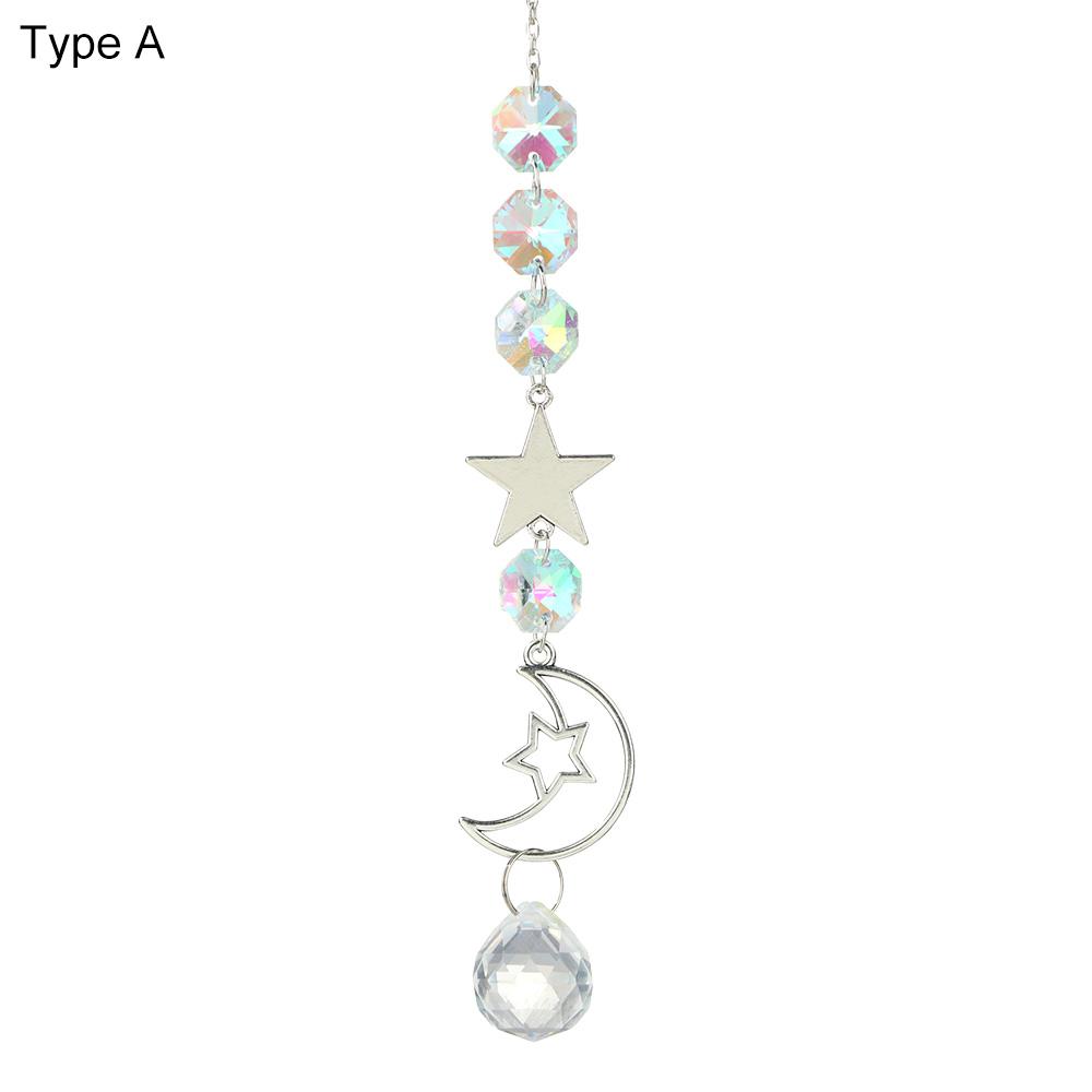 Ornament Curtains Embellishment Hanging Prisms Pendant Star Moon Crystal Wind Chime Sun Catcher