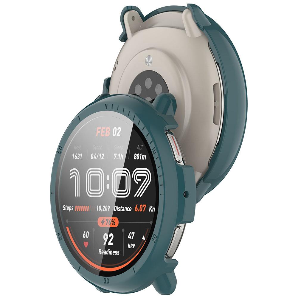 Huami Amazfit Active 2 için Temperli Cam + Kılıf Cam Ekran Koruyucu Sert PC Koruyucu Tampon Amazfit Active2 Aksesuarı
