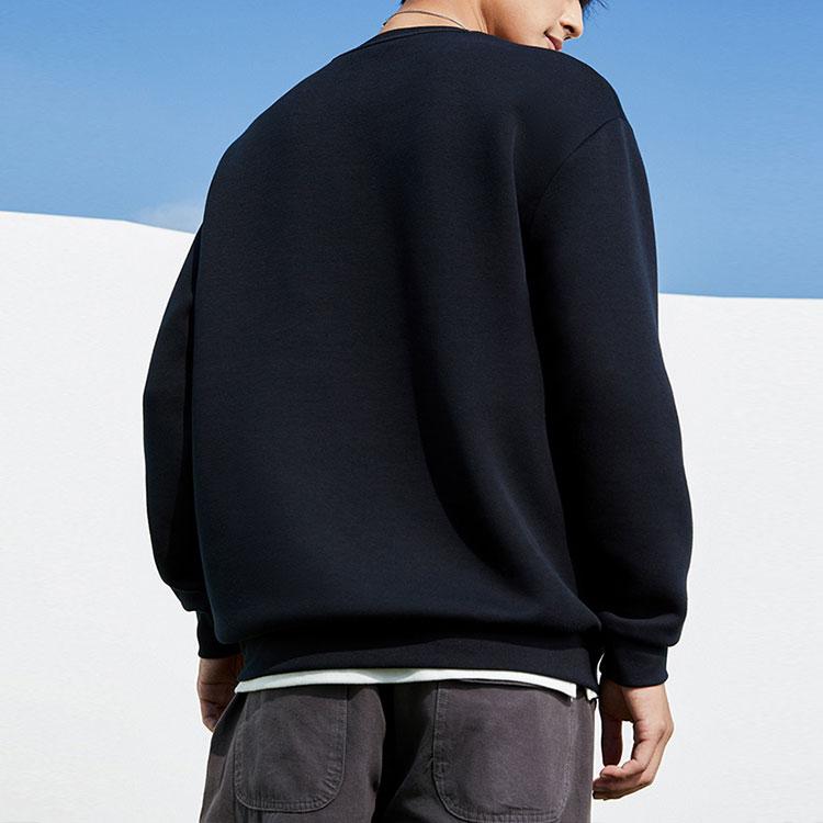 Anta Basketball Series Letter Print Crew Neck Long Sleeve Sweatshirt Men Tops Black 152311728-4