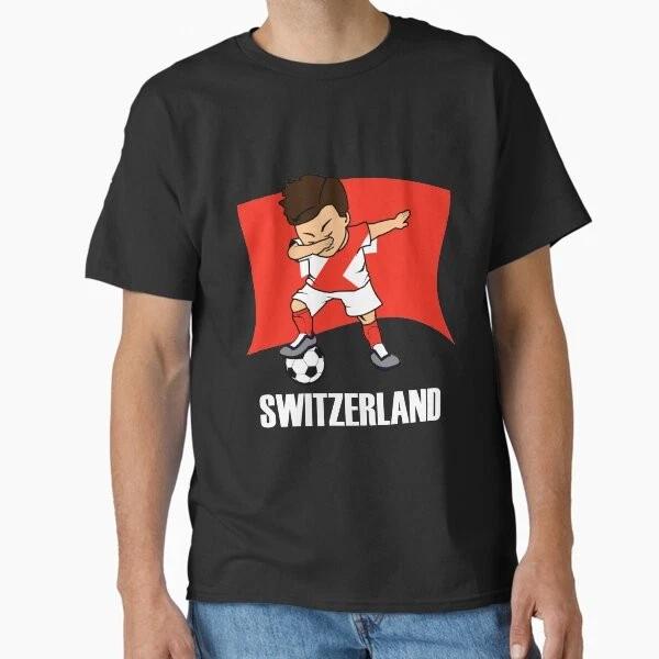 Dabbing Soccer Boy Switzerland Soccer Jersey Swi Made In Usaaus Tshirt S2xl S
